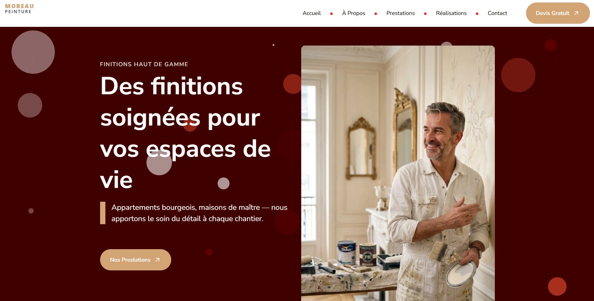 Site web pintor de construção — página interior